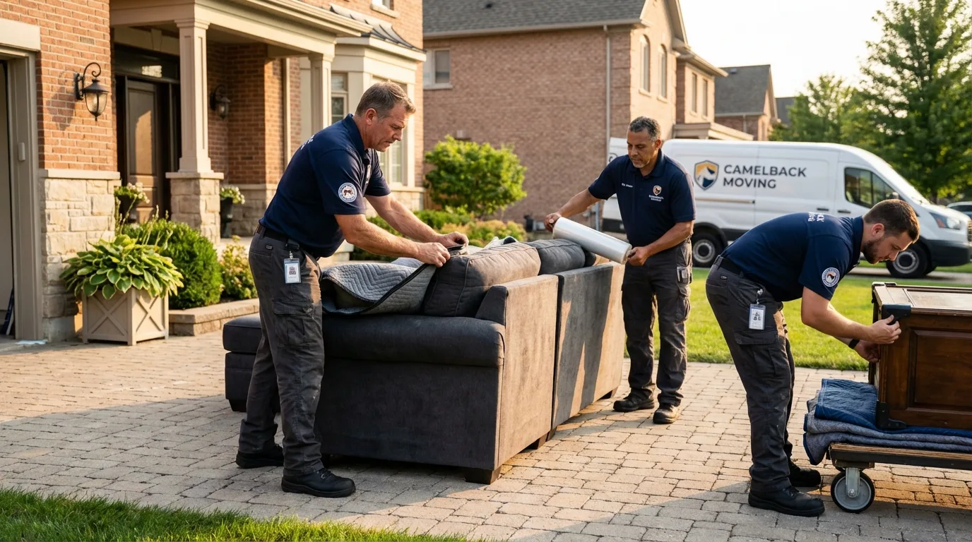 Large estate moving crew wrapping furniture in Mullens, WV